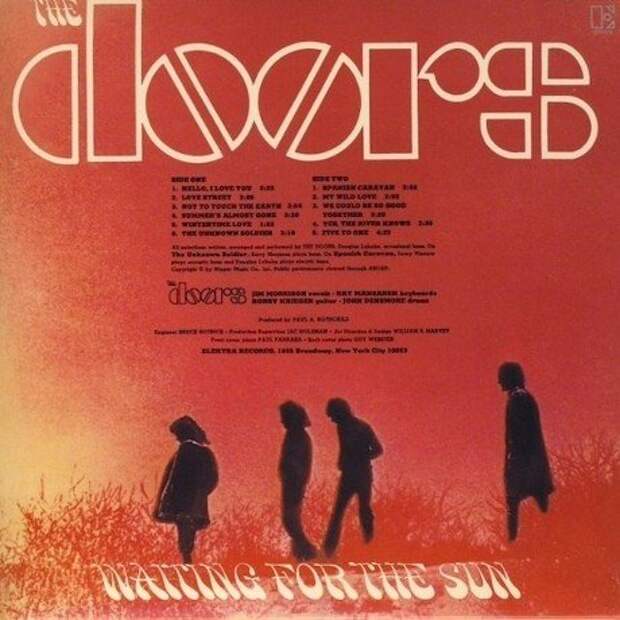 Обратная сторона конверта альбома Waiting for the Sun (1968)