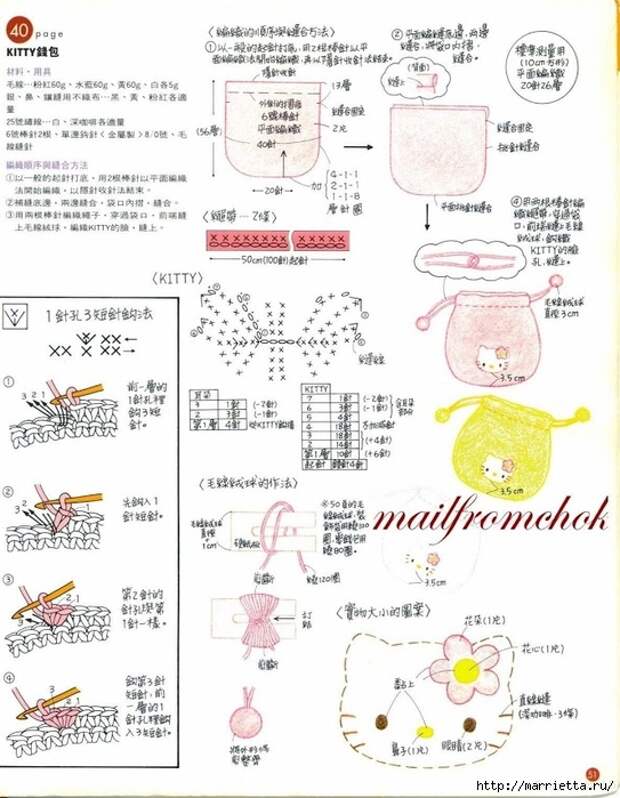 Hello Kitty! Вяжем японскую кошечку. Отличный журнал со схемами (49) (543x700, 254Kb)