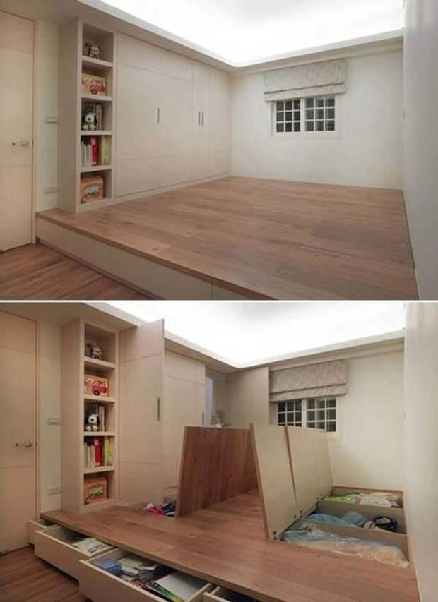 Ящики в подиуме Ящики в подиуме
