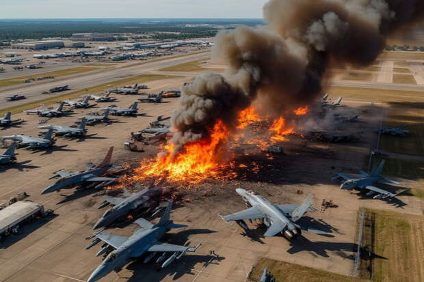«Горит и некому тушить»: американская база в Кувейте пылает после удара Ирана, персонал сбежал