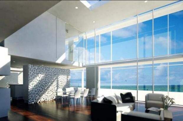 Пляжный стеклянный дом в Лонг-Айленде