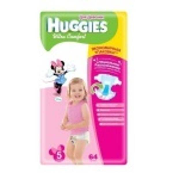 Подгузники Huggies Ultra Comfort для девочек 5 (12-22 кг) 64 шт
