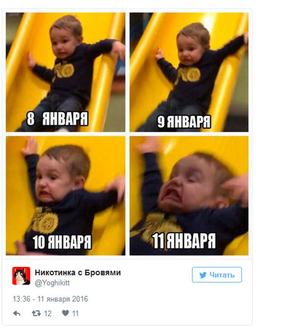 Как пользователи сети встретили первый рабочий понедельник в этом году (13 скриншотов)