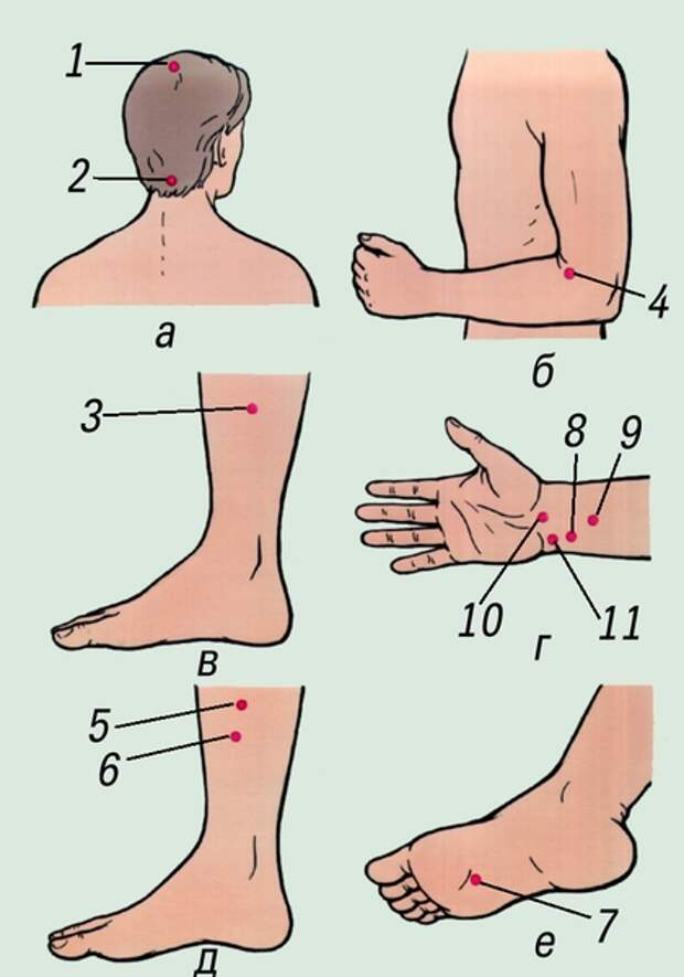 Точки при высоком давлении массировать фото какие на руках