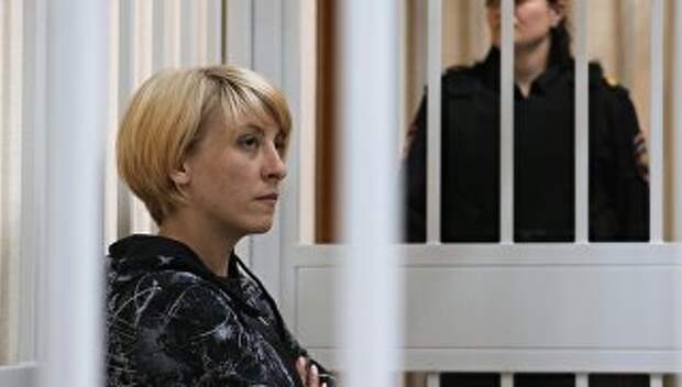 Ольга Алисова, обвиняемая в ДТП в Балашихе, в котором погиб шестилетний мальчик, в Железнодорожном суде Подмосковья. 6 июля 2017