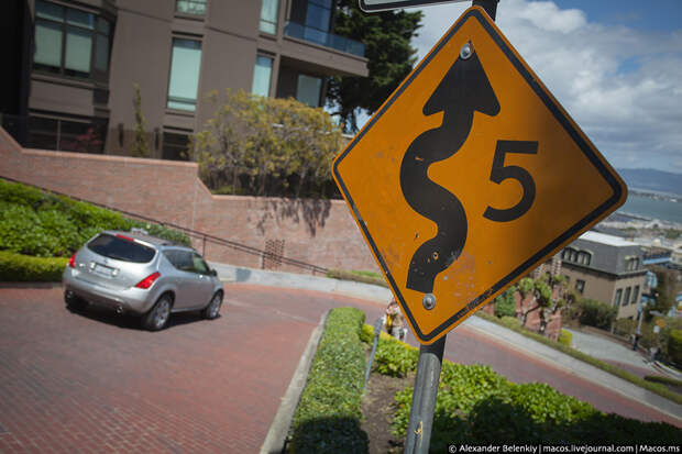 Самая извилистая улица в мире - Ломбард-стрит (Lombard Street), Сан-Франциско