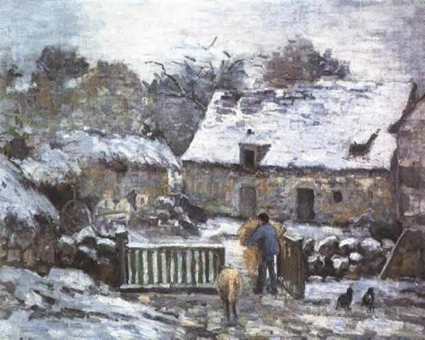 Farm at Montfoucault 2. (1874). Писсарро, Камиль