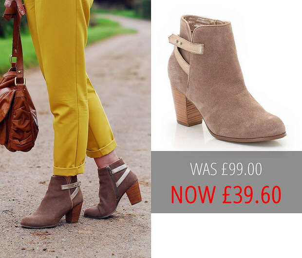 Sale: Taupe Suede High-Heeled Boots (La Redoute)