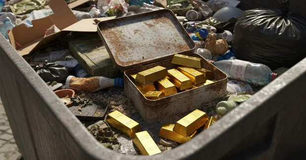 В Италии мужчина выкинул в мусорку 20 слитков золота