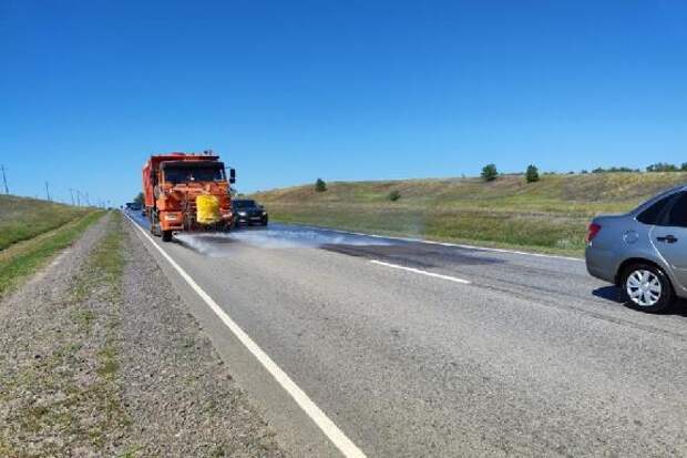 В связи с жарой на федеральных трассах Тамбовской области проводят противопожарные мероприятия