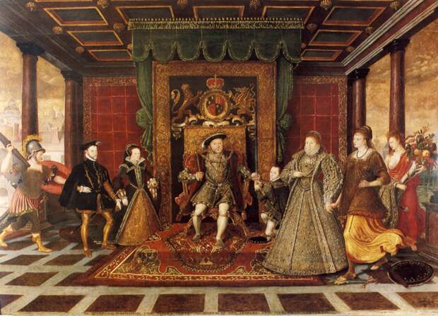 Семья Генриха VIII: Аллегория наследования Тюдоров. \ Фото: en.wikipedia.org.