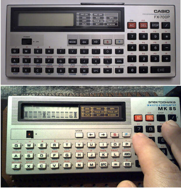 Casio FX-700P, 1983 — «Электроника МК-85», 1986