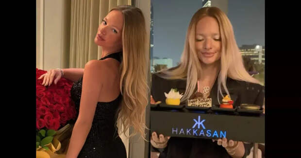 Вечернее платье с декольте, букет красных роз и украшения Bvlgari в подарок: Елизавета Пескова отметила 28-летие в Абу-Даби