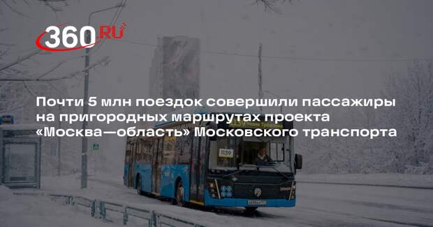 Почти 5 млн поездок совершили пассажиры на пригородных маршрутах проекта «Москва—область» Московского транспорта