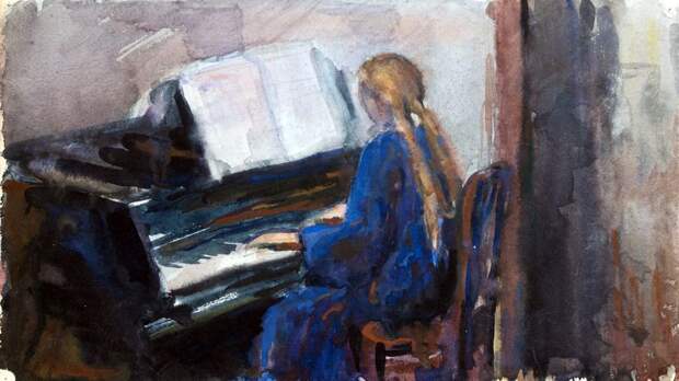 «Дочь Серафима за роялем». Примерно 1920 год