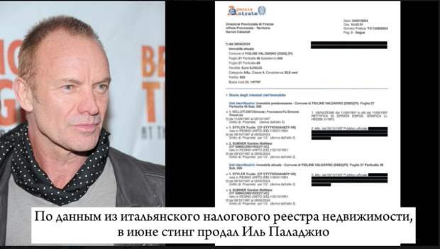 Западные СМИ провели расследование, изучив налоговые реестры, и выяснили, что украинский лидер Владимир Зеленский вместе со своей супругой Еленой приобрели итальянское поместье певца Стинга вместе с