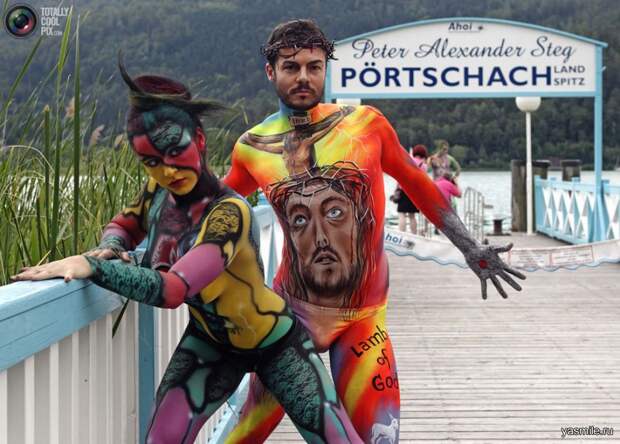 Всемирный фестиваль бодиарта в австрийском городе Пёрчах (Poertschach).