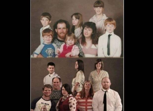 Идеальная семейка: реконструкция взрослые, дети, забавно, пародия, семья, фото, юмор