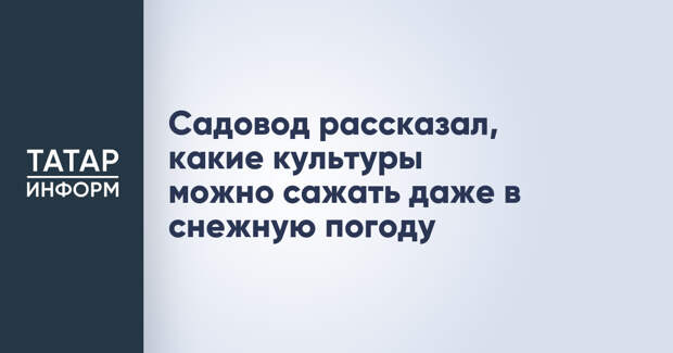 Садовод рассказал, какие культуры можно сажать даже в снежную погоду