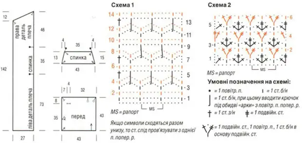 Кофта с запахом крючком схемы и описание