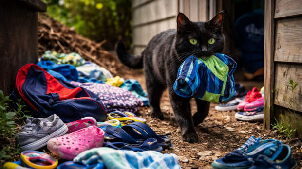 востатый клептоман: в Новой Зеландии кот систематически воровал вещи у школьников
