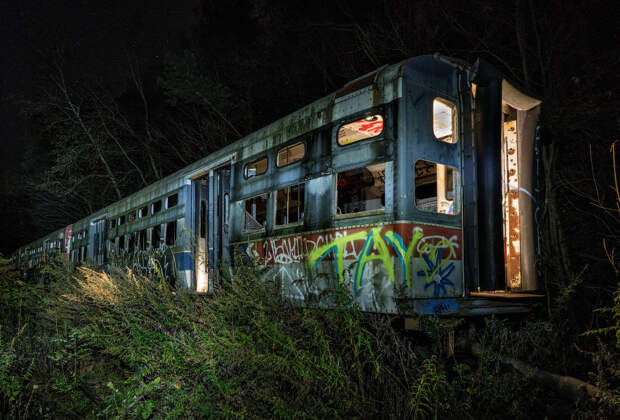 Abandoned Trolley Graveyard