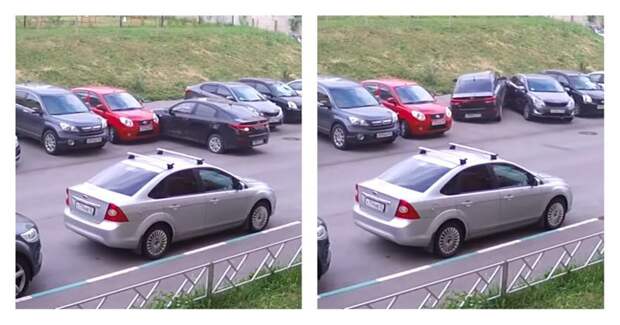 Лайфхак: как выезжая с парковки, зацепить четыре соседние машины Нижний Новогород, авто, дтп, женщина за рулем, парковка