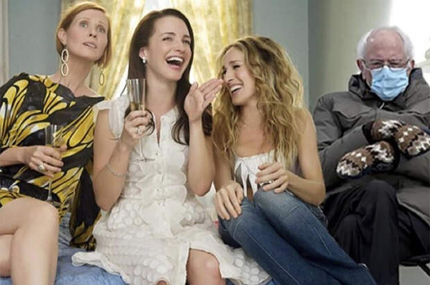 Шэрон Стоун, Дженнифер Энистон, Сара Джессика Паркер присоединились к флешмобу с мемами про Берни Сандерса