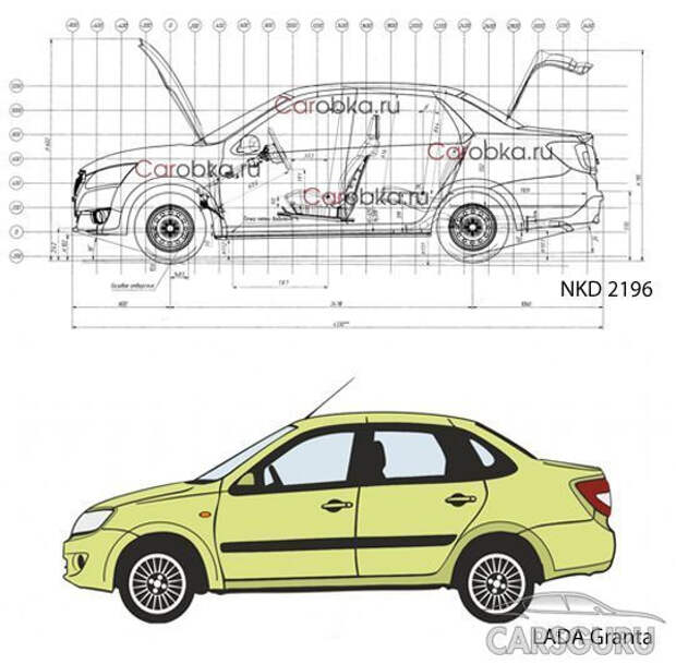 Лада калина седан чертеж