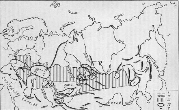 карта скифо-сибирского мира (расшифровка обозначений выше)
