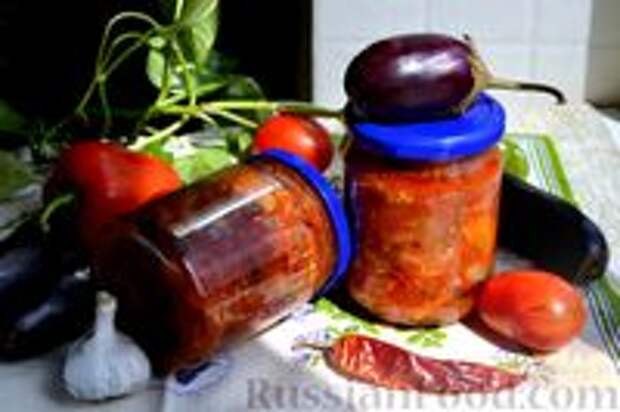 Фото к рецепту: Закуска из баклажанов, с перцем, помидорами и морковью (на зиму) Фото к рецепту: Закуска из баклажанов, с перцем, помидорами и морковью (на зиму)