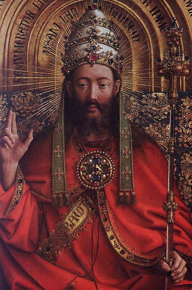 Ян ван Эйк - Eyck Jan van The Ghent Altarpiece God Almighty detail
