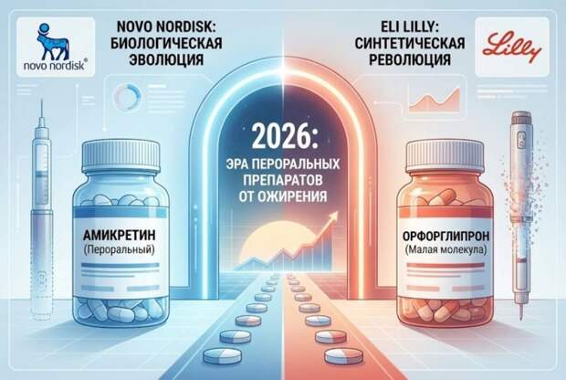 Битва таблеток против ожирения: Химия Lilly против пептидов Novo
