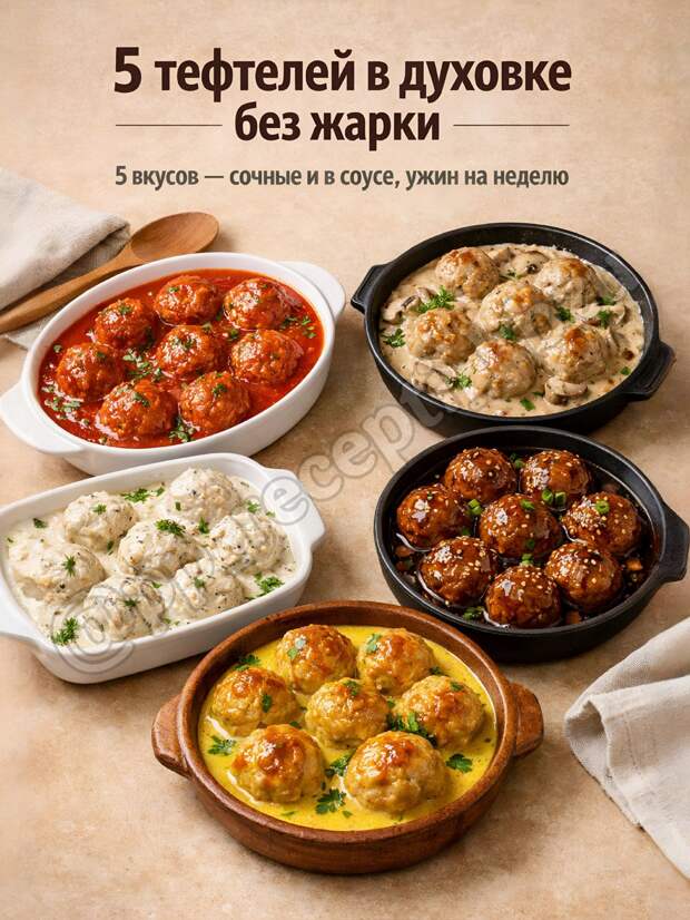 Кулинария>Тефтели в духовке без жарки — 5 сочных вариантов!