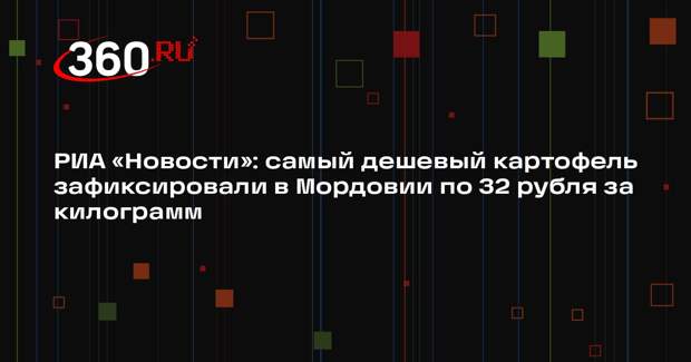 РИА «Новости»: самый дешевый картофель зафиксировали в Мордовии по 32 рубля за килограмм