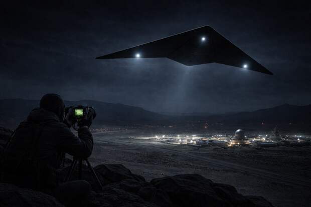 The Aviationist пишет о пролете неизвестного треугольного аппарата над Зоной 51