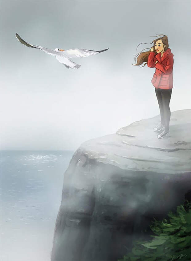 Смотреть вдаль, наслаждаясь морским ветром. Автор: Yaoyao Ma Van.