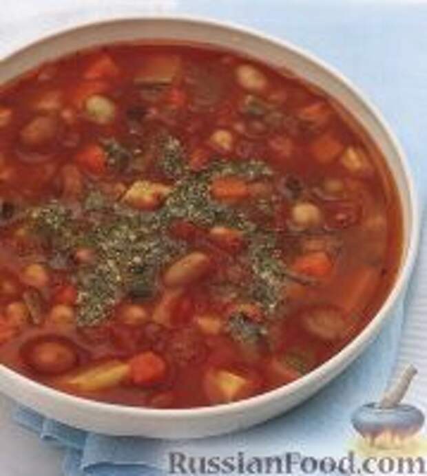 Фото к рецепту: Фасолевый суп с цуккини