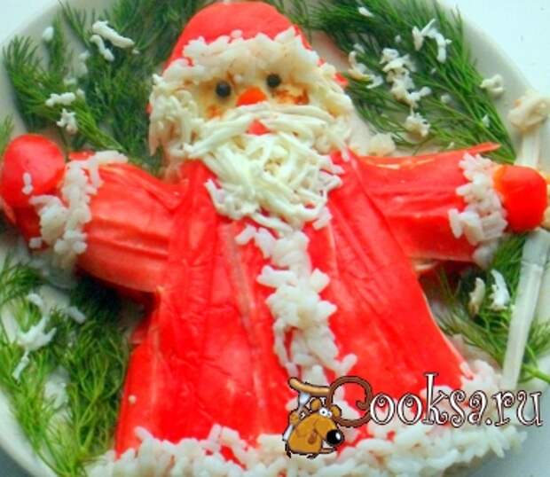 Новогодний салат "Дед Мороз"