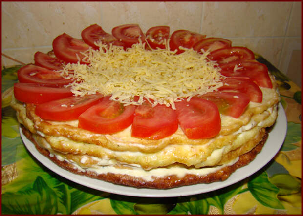 Закусочный кабачковый торт Закусочный кабачковый торт