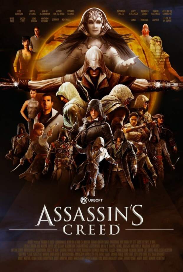 Постер серии Assassin's Creed в стиле плаката «Войны бесконечности»