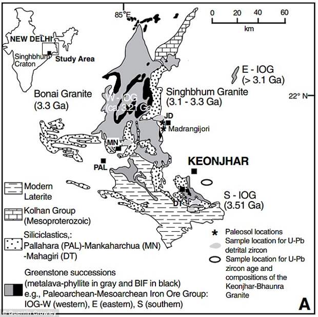 PiThe soil came from the Singhbhum Craton of Odisha, and was named the 'Keonjhar Paleosol' after the nearest local town.