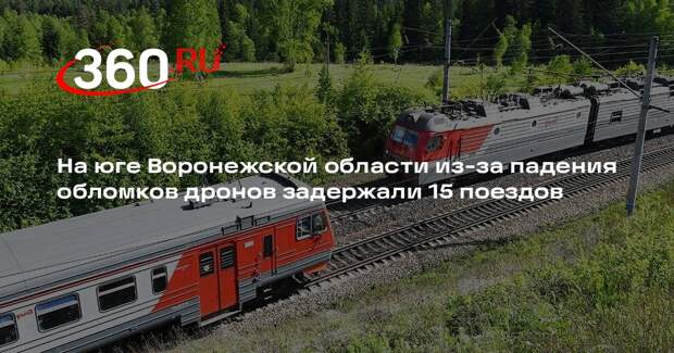 На юге Воронежской области из-за падения обломков дронов задержали 15 поездов