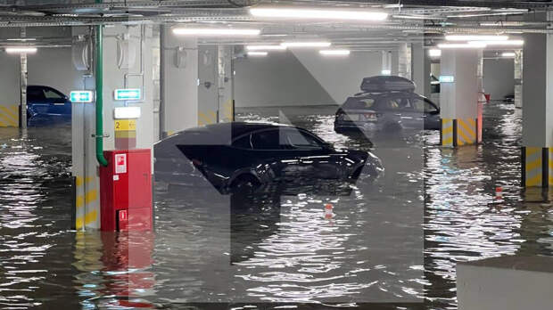 Десятки авто затопило на подземной парковке в Москве из-за ливня
