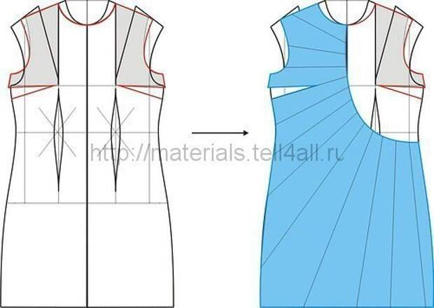 Моделирование платья с асимметричными складками 1