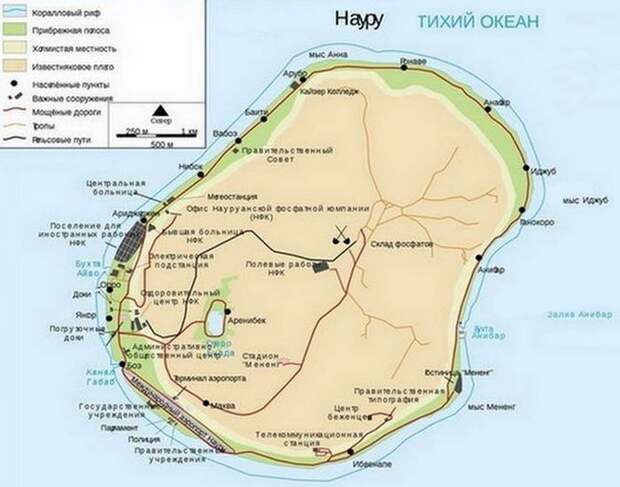 Карта Науру./ Фото: tourout.ru