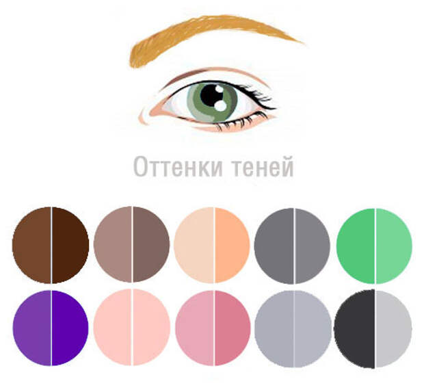 Схемы-подсказки, как подбирать тени под цвет глаз
