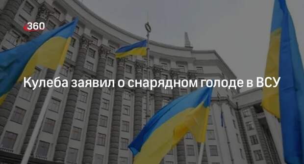 Глава МИД Украины Кулеба: ВСУ страдют от огромного дефицита артснарядов
