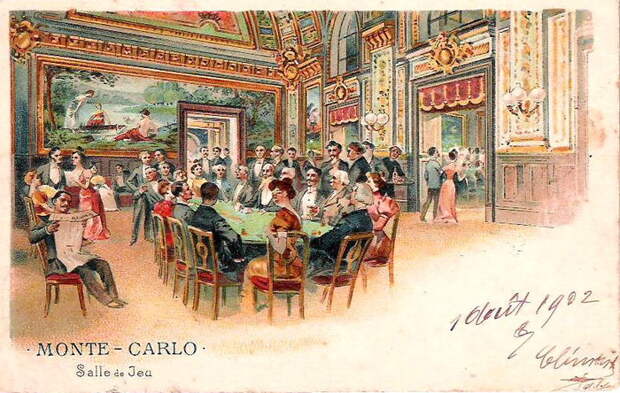 Ночная жизнь Монте-Карло на старинных открытках...