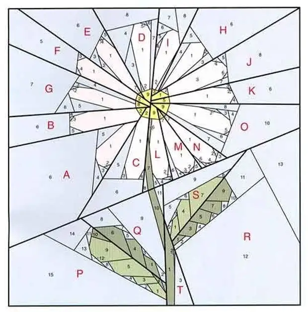 Схема розы пэчворк